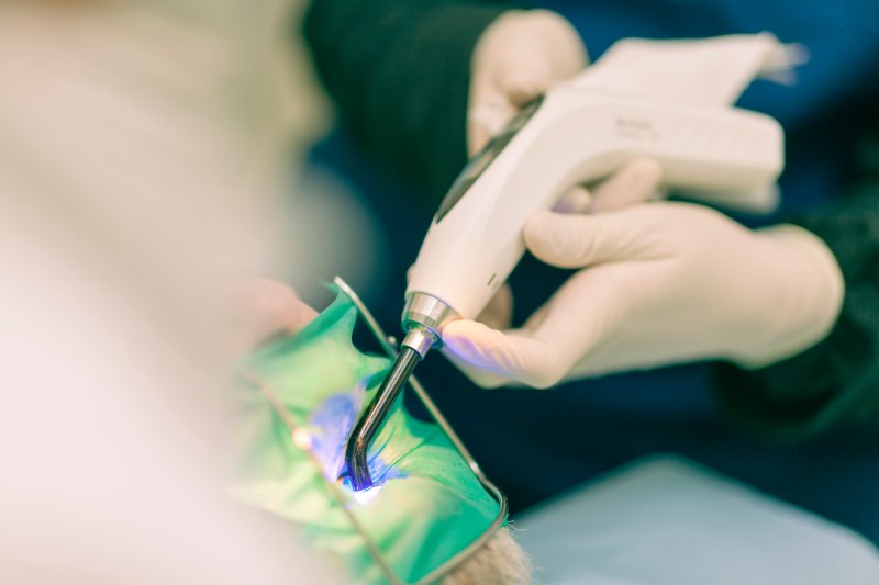 person undergoing root canal